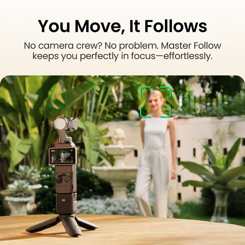 Pocket-sized gimbal camera with a 1-inch CMOS sensor (4K/120fps)