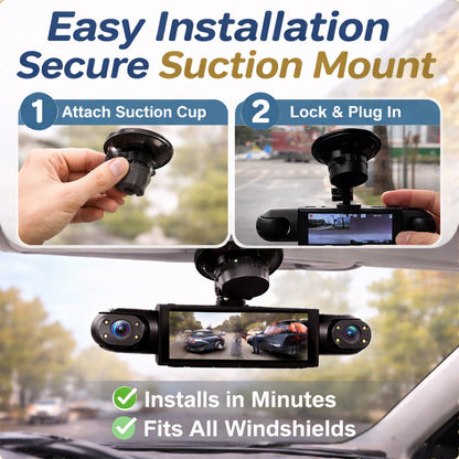 4-Channel 1080P Dash Cam – Full Car Protection with Night Vision & 24/7 Recording 🚗